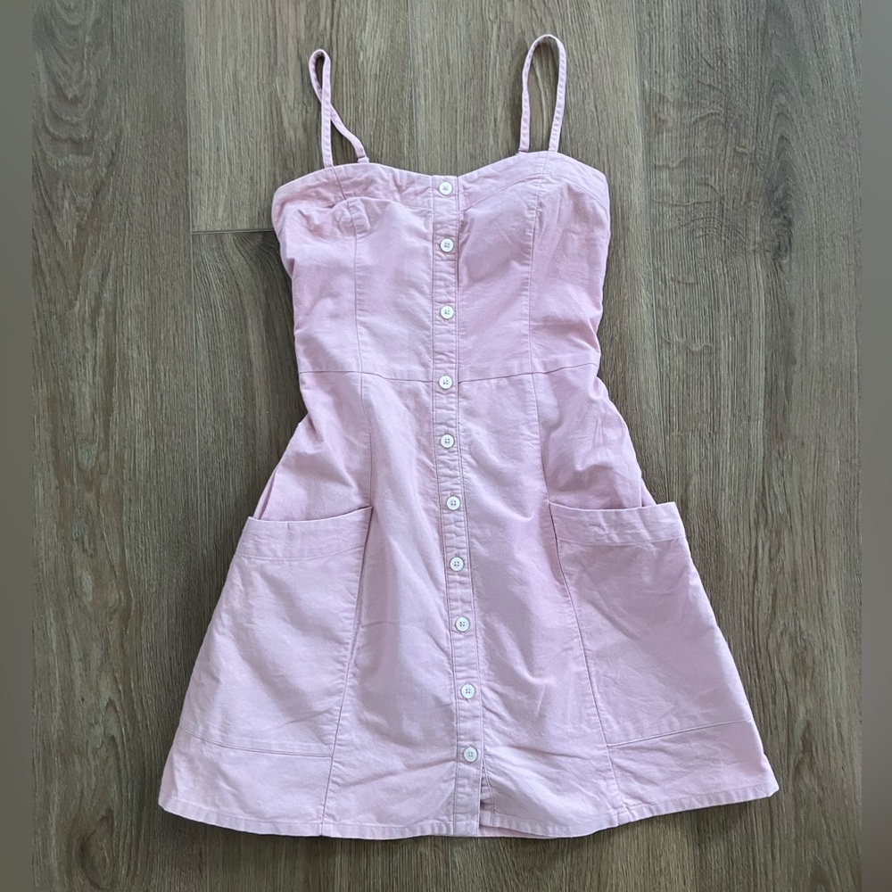 Abercrombie & Fitch Pink Cotton Spaghetti Strap Dress, Size Small